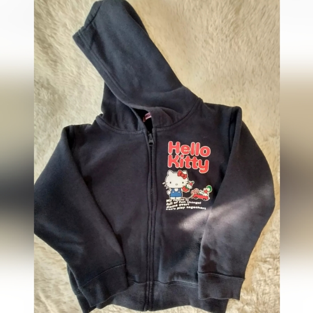 Dark Blue Hello Kitty Hoodie, Size 120cm Excellent Pre-owned Condition